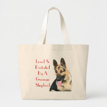 Loved & Protected By A German Shepherd Canvas Bags