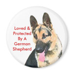 Loved & Protected By A German Shepherd magnets