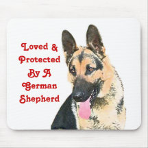 Loved & Protected By A German Shepherd Mouse Mats
