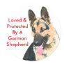 Loved & Protected By A German Shepherd Round Stickers