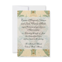 lovely art nouveau floral botanical  pattern personalized invite
