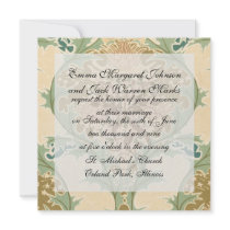 lovely art nouveau floral botanical  pattern custom invites