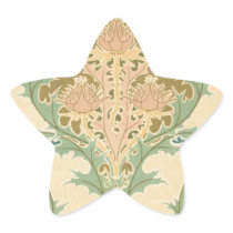 lovely art nouveau floral botanical  pattern star sticker