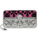 lovely black damask on bright pink chic design speakers