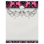 lovely black damask on bright pink chic flyers