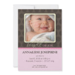 Lovely Bundle of Joy Birth Announcement : babypink invitations