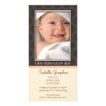 Lovely Bundle of Joy Birth Announcement :: peach Photo Cards