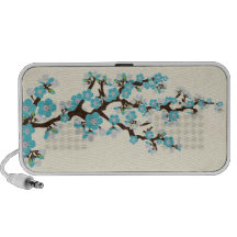 Lovely Cherry Blossoms Doodle Speaker (aqua)
