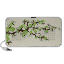 Lovely Cherry Blossoms Doodle Speaker (green)