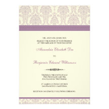 Lovely Damask Wedding Invitation (lilac/cream)