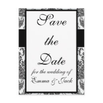 lovely elegant damask roses white and black post cards