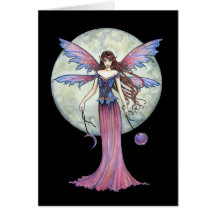 Lovely Fairy Greeting Card, Celestial Full Moon