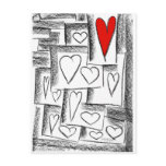 lovely hearts postcards