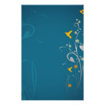 lovely hummingbirds and swirl flower design customised stationery