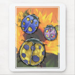 Lovely Ladybugs on a Sunflower Mouse Pad