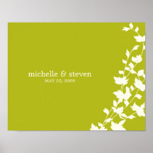 Lovely Leaves Personalised Wall Art - Celery - Print