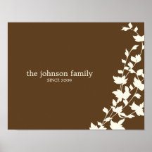 Lovely Leaves Personalised Wall Art - Cocoa - Posters