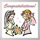 Lovely Lesbian Gay Wedding Poster posters