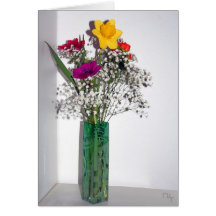 Lovely little water-green vase greeting cards