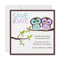 Lovely Owls Save the Date Announcements
