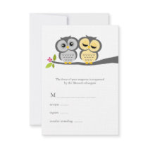 Lovely Owls Wedding Response Cards Personalized Invitation