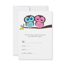 Lovely Owls Wedding Response Cards Custom Invitations