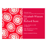 Lovely red funky flowers wedding invitation