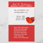 Lovely Red Little Bird  Massage Therap Price List Full Colour Flyer