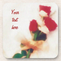 lovely red roses personalised custom coasters