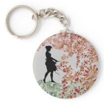 Lovely Silhouette Girl Key Chains