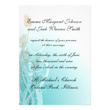 lovely soft fern plant floral design wedding announcements