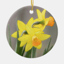 Lovely Spring Daffodils Christmas Ornaments