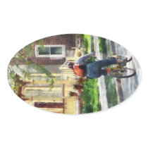 Lovely Spring Day for a Ride Oval Stickers