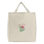 Lovely Spring Flower Customisable Emb. Tote Bag embroidered bags