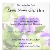 Lovely Spring Violet Custom Invitation