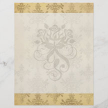 lovely vintage distressed gold damask personalised flyer