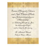 lovely vintage distressed gold damask custom announcement