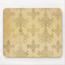 lovely vintage distressed gold damask mousepad