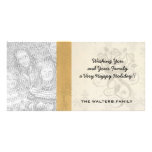 lovely vintage distressed gold damask photo greeting card