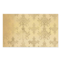 lovely vintage distressed gold damask rectangular stickers