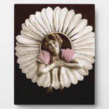 Lovely Vintage Flower Women Photo Plaque