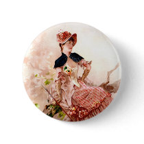 Lovely Vintage Lady In Pink Dress