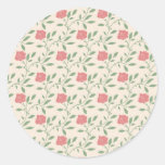 Lovely Vintage Pink Roses Round Stickers