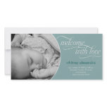 Lovely Welcome Baby Birth Announcement - Blue photo cards