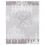 lovely white chandelier damask on grey silver flyers