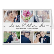 Lovely Writing Wedding Thank You Card - White
