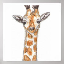 Lovely YOUNG GIRAFFE POSTER present