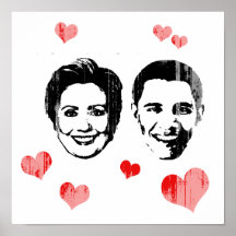 Lover for Hillary and Obama Faded.png Print