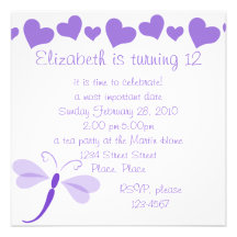 Loverly Dragon Fly Custom Invite
