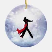 Lovers dancing in the love star christmas tree ornament